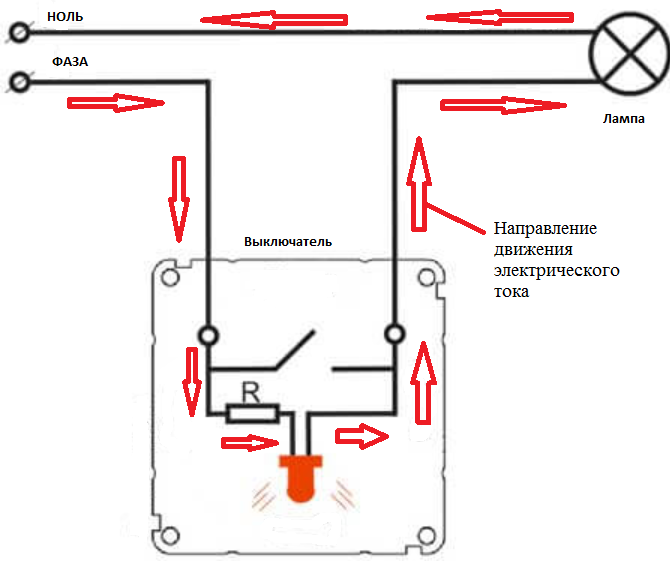 Подключение выключателя через ноль Подключение и устранение возможных проблем при использовании выключателя с подсв