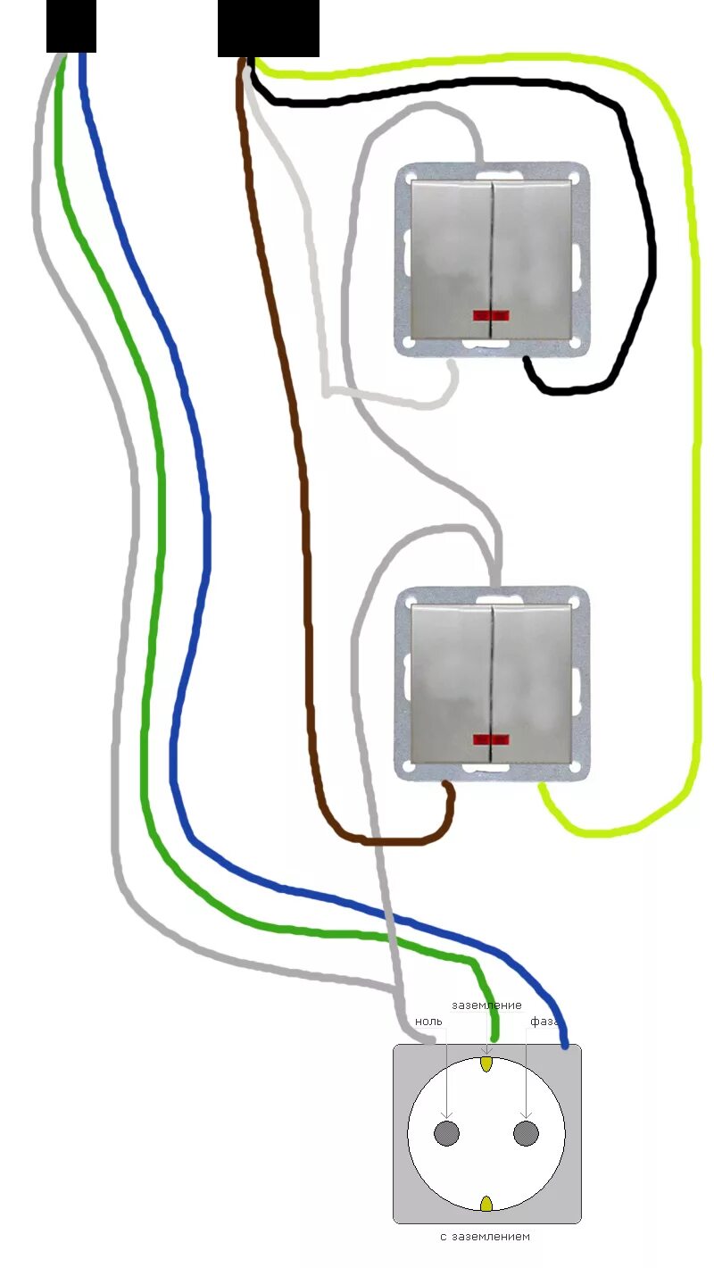 Подключение выключателя через розетку Ответы Mail.ru: Схема подключения выключателей