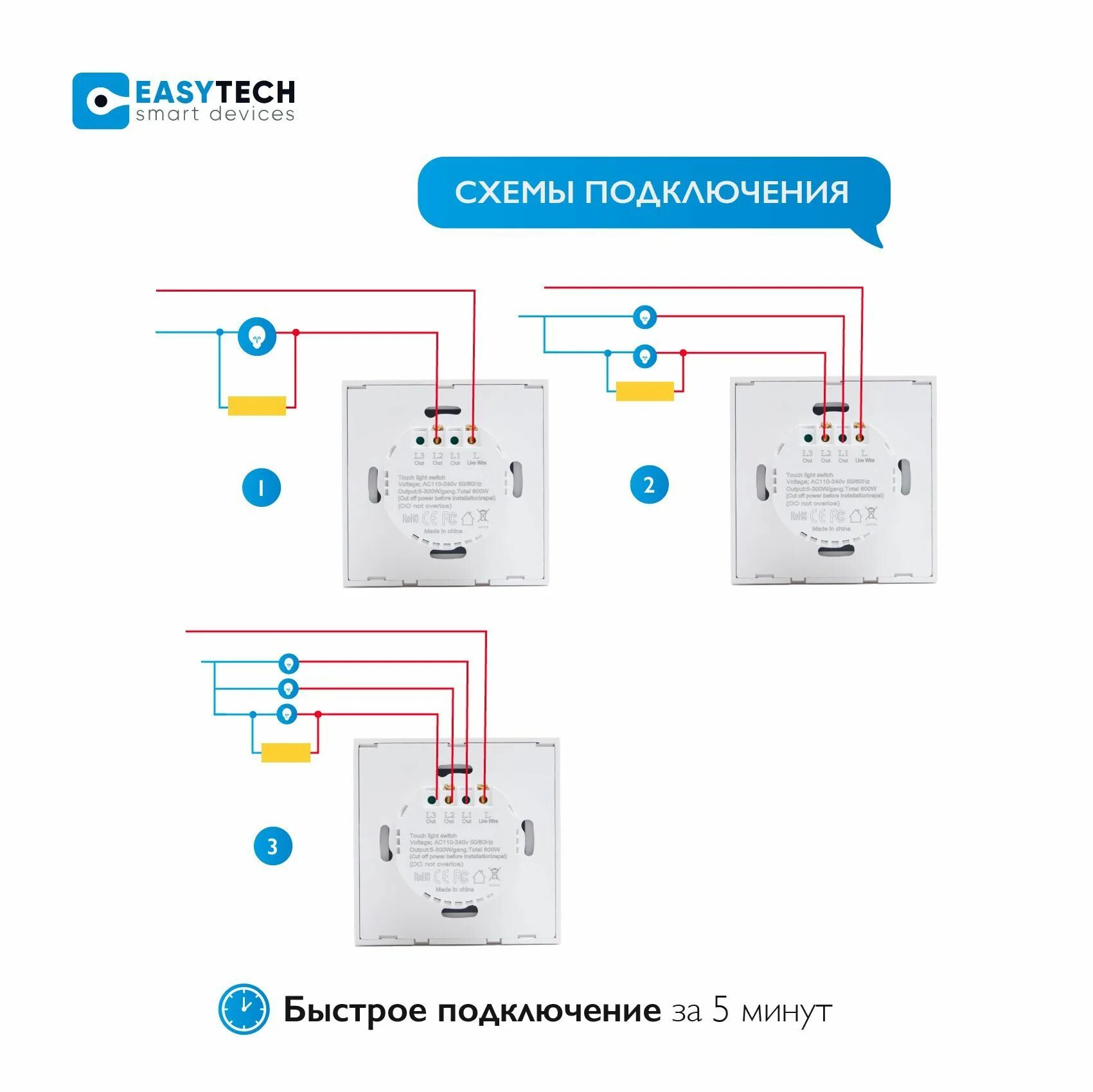 Подключение выключателя easy tech Выключатель, клавиш 1 шт, монтаж Скрытый - купить с доставкой по выгодным ценам 