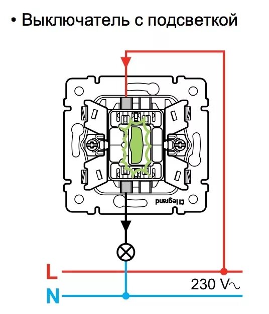 Подключение выключателя эра 12 одноклавишный Купить - Legrand 774410, Valena Выключатель 1-кл с подсветкой, белый