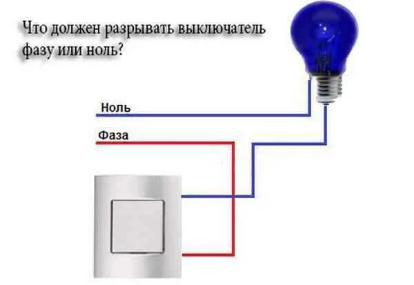 Подключение выключателя фаза и ноль Фаза или ноль на выключатель