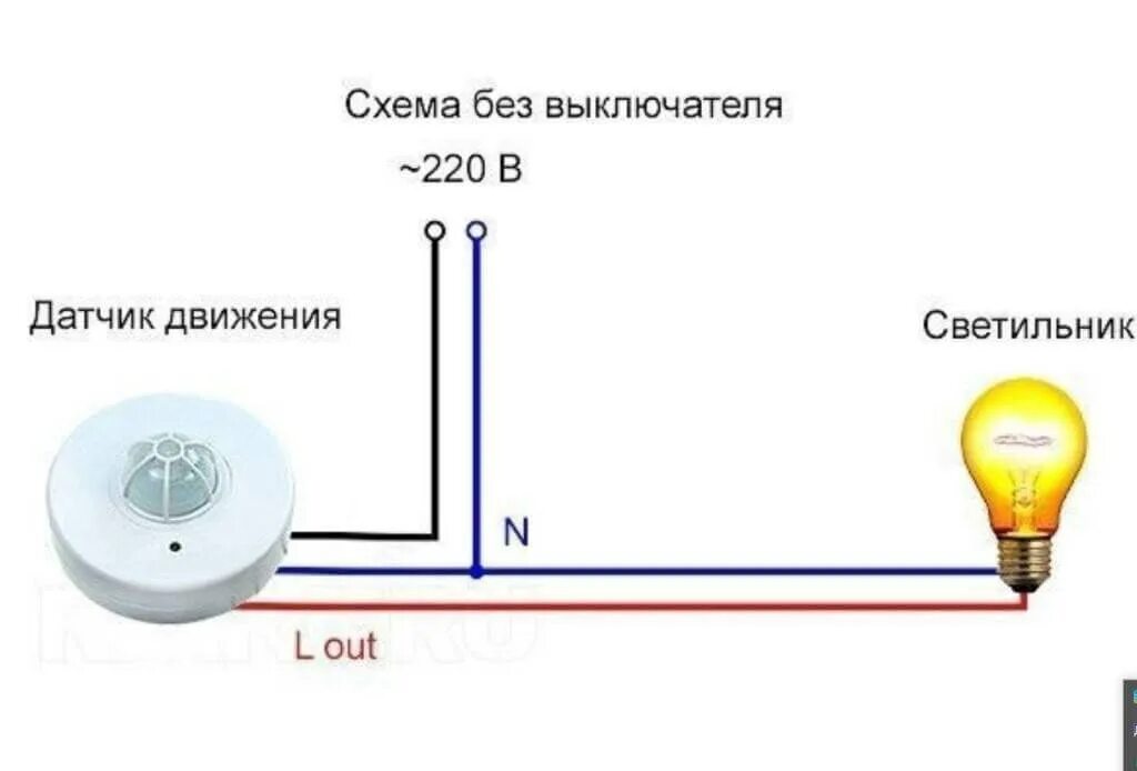 Подключение выключателя и датчика движения одновременно Подключение датчика движения для освещения с выключателем фото, видео - 38rosta.