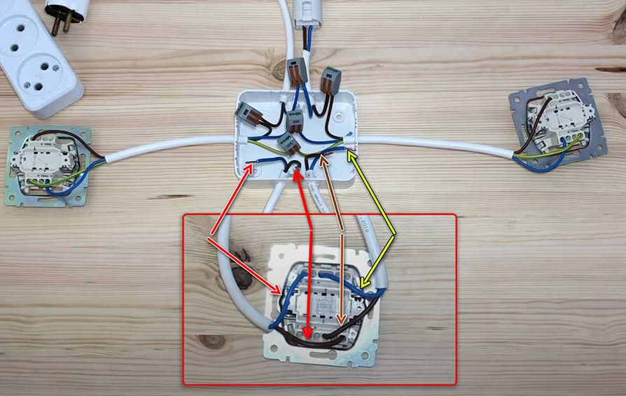 Подключение выключателя к кабелю Как подключить проходной выключатель