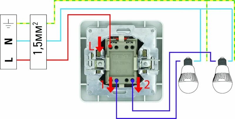 Подключение выключателя l 1 Выключатель и диммер: как управлять освещением из нескольких мест? - Продукция -