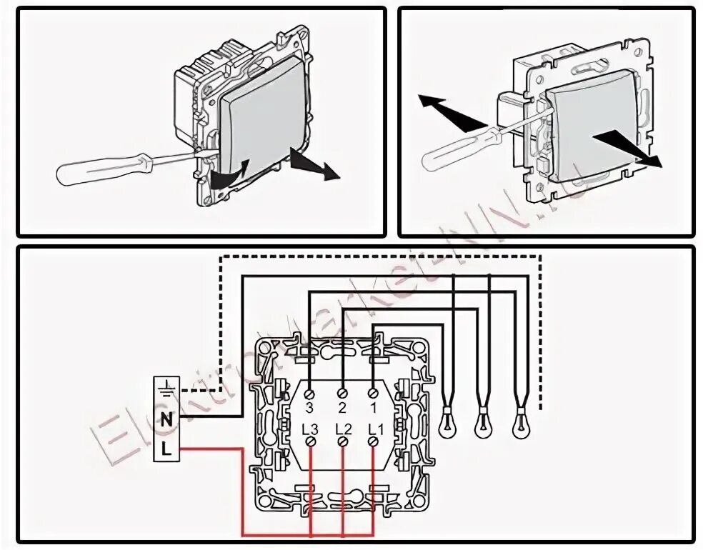 Подключение выключателя l1 l2 Двойной выключатель эра схема подключения фото - PwCalc.ru