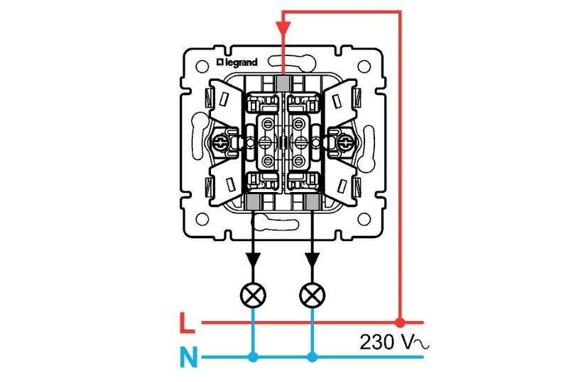 Подключение выключателя легран с одной клавишей Выключатель легран двухклавишный с подсветкой фото - DelaDom.ru