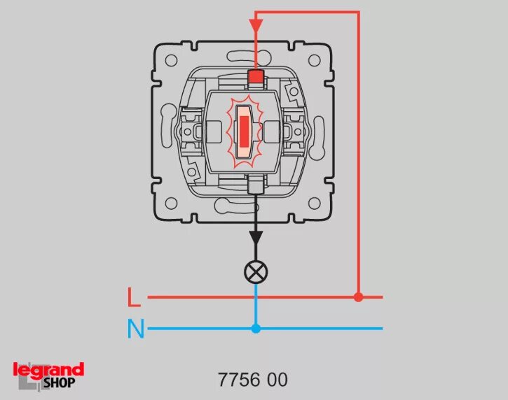 Подключение выключателя legrand 775600 механизм выключателя 1-кл. с подсветкой Galea. Розетки, выключатели легра