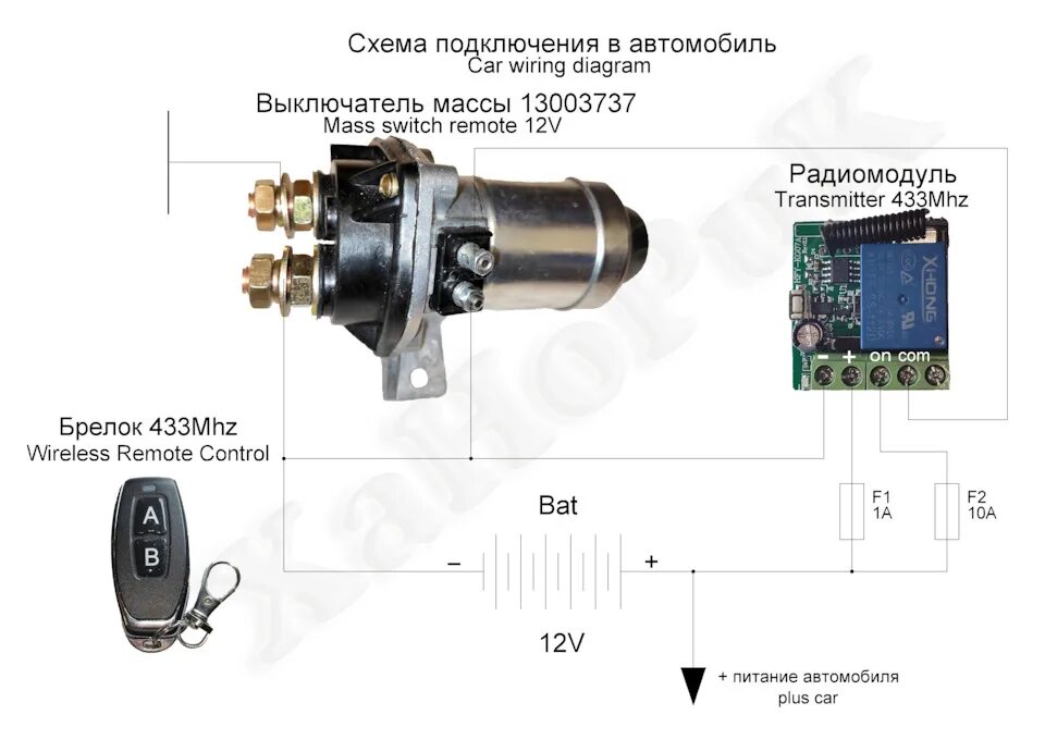 Подключение выключателя массы 12 вольт DIY. Радиоуправляемый дистанционный выключатель массы, сборка и тестирование. Ча