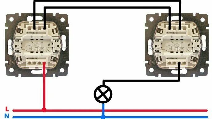 Схема проходного выключателя Home electrical wiring, Diy electrical, Electrical 