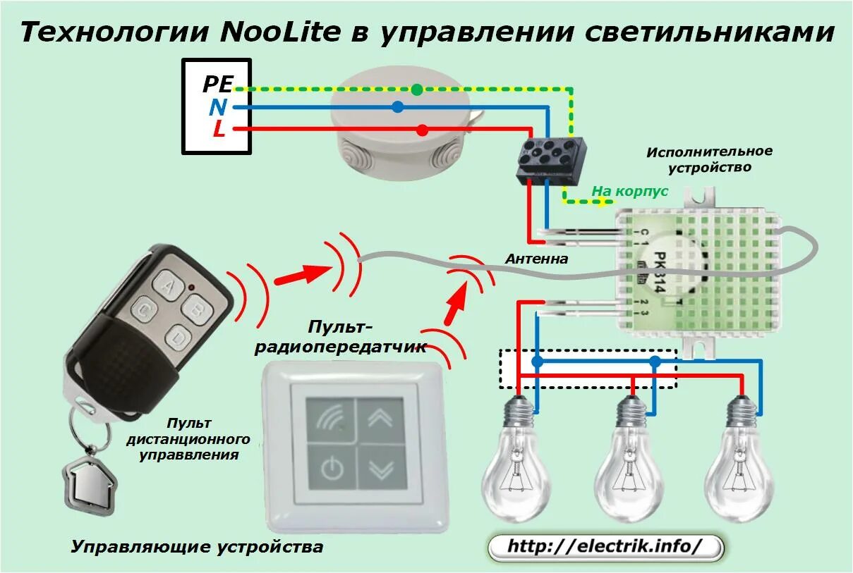 Подключение выключателя с дистанционным управлением Как подключить люстру к выключателю " Электрик Инфо