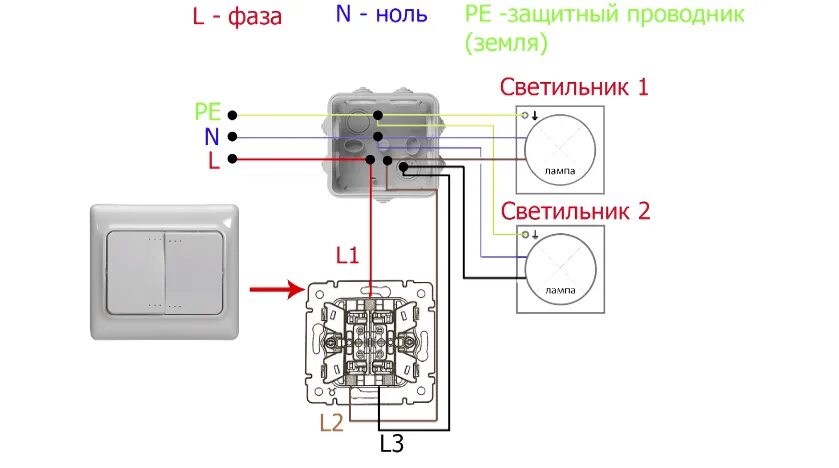 Подключение выключателя с землей Выключатель где фаза