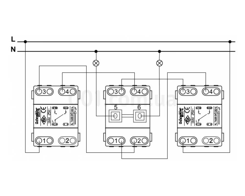 Подключение выключателя шнайдер одноклавишный схема Переключатель двухклавишный (самозажимные клеммы) Asfora кремовый Schneider Elec