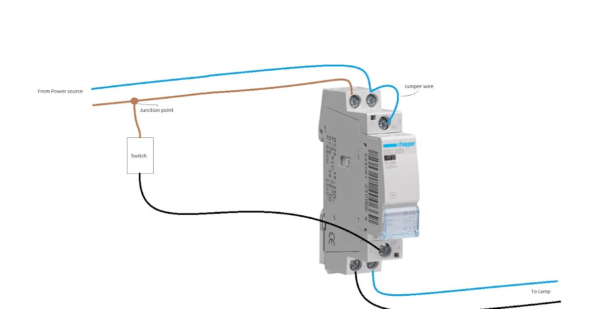 Подключение выключателя света через контактор Картинки ПОДКЛЮЧЕНИЕ МАСТЕР ВЫКЛЮЧАТЕЛЯ ЧЕРЕЗ КОНТАКТОР