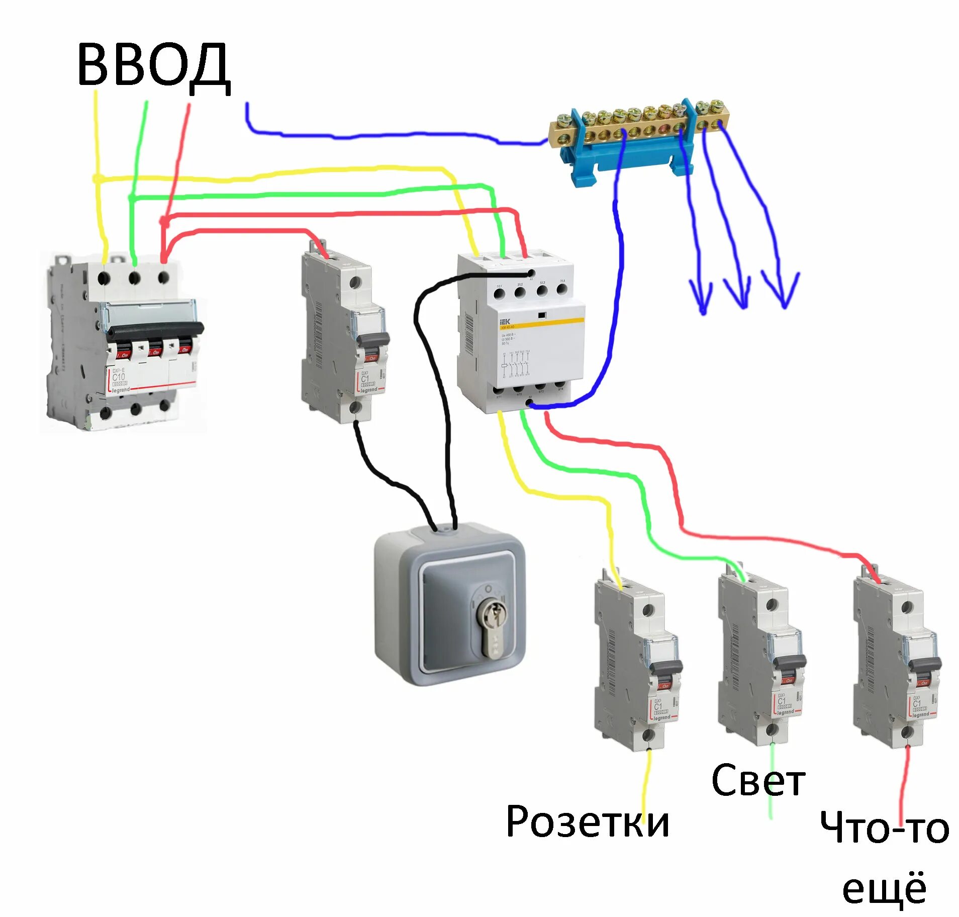 Подключение выключателя света mastera uslug Подключение мастер выключателя через контактор