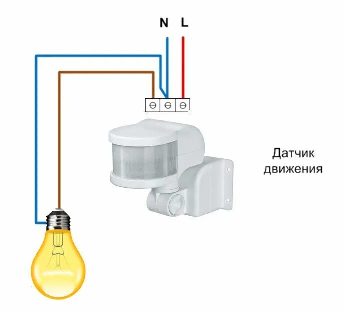 Подключение выключателя света с датчиком движения 5 схем подключения датчика движения - ошибки монтажа, установка с выключ. Herram