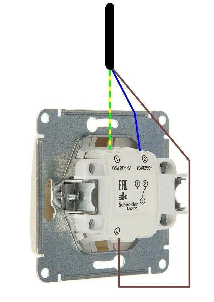 Подключение выключателя света с одной клавишей схема Как подключить выключатель с одной клавишей: схемы как подсоединить