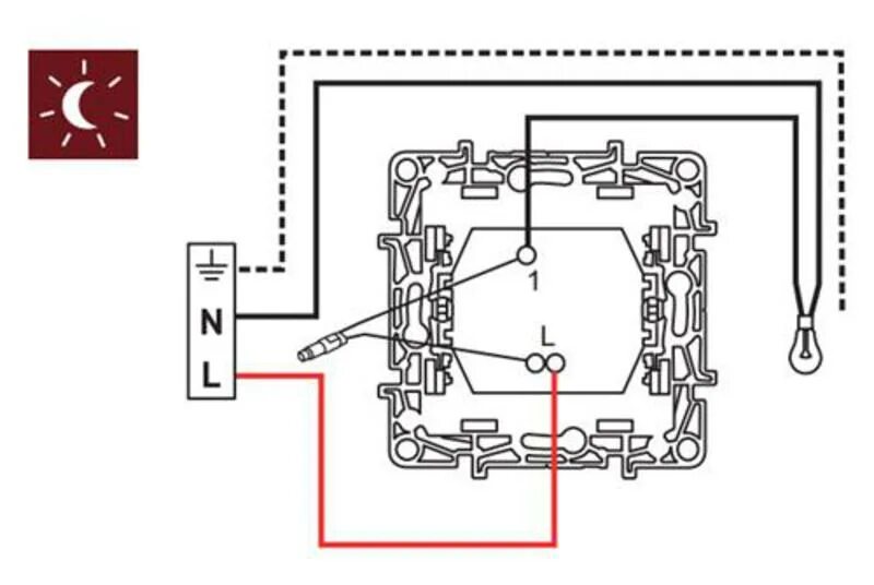 Подключение выключателя света с подсветкой схема Как подключить выключатель Легранд: с одной и двумя клавишами, с подсветкой