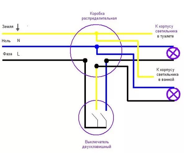 Подключение выключателя трехжильным кабелем Ответы Mail.ru: подскажите схему подключения блока двух клавишного выключателя с