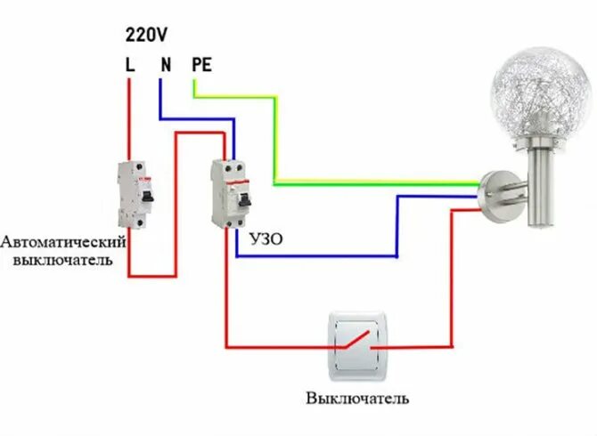 Подключение выключателя в щитке Установка бра: как подключить бра с шнурком, без проводов, схема подключения и м