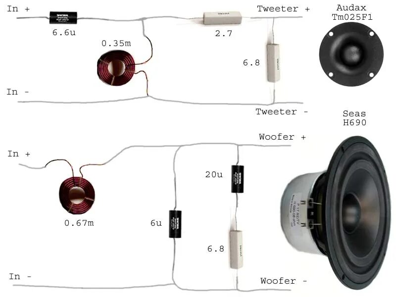 Подключение высокочастотных динамиков через конденсатор схема подключения Zvucnici i zvucne kutije