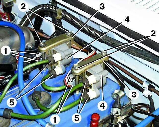 Подключение высоковольтных проводов 406 Ремонт ГАЗ 3110 (Волга) : Катушка зажигания (двигатель ЗМЗ-4062)