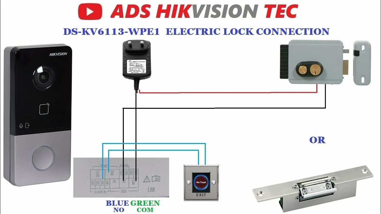 Подключение вызывной панели hikvision Hikvision IP video intercom DS-KIS603P configuration, LOCK CONNECTION - YouTube