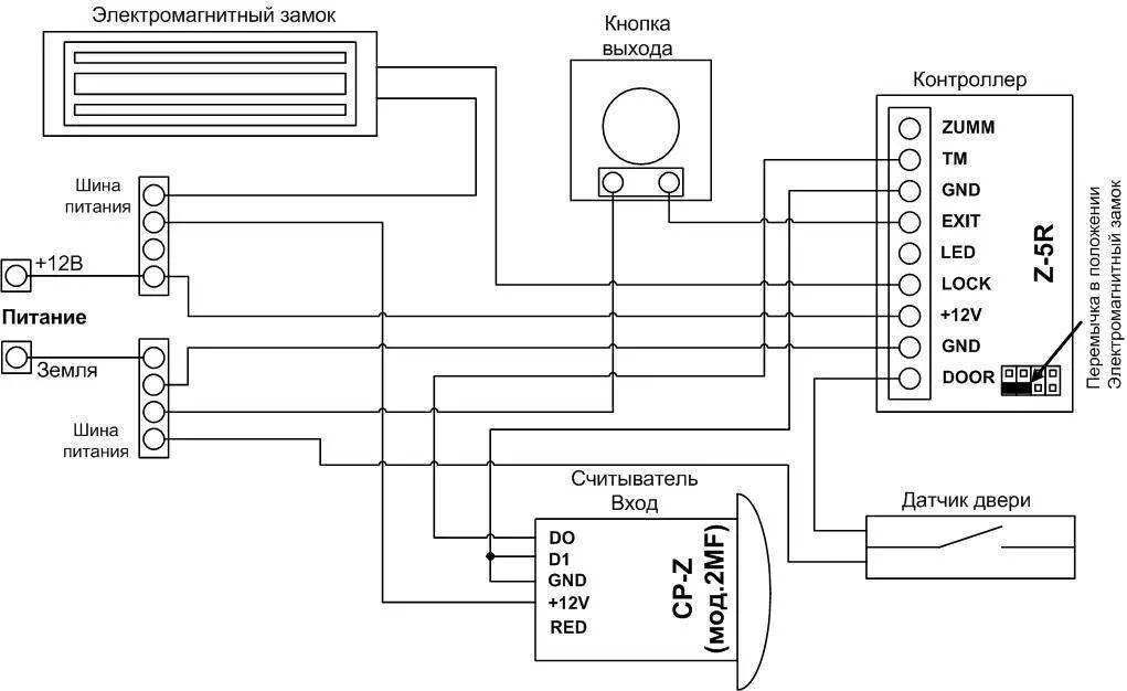 Подключение вызывной панели к z 5r Контроллер домофона z 5r схема