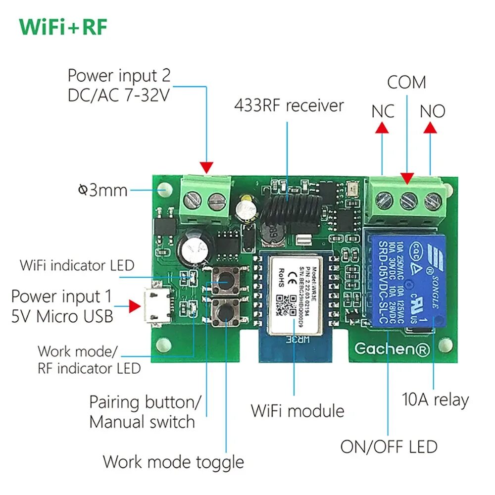 Подключение wi fi реле Переключатель Tuya, Wi-Fi, умное управление через приложение, дистанционное Голо