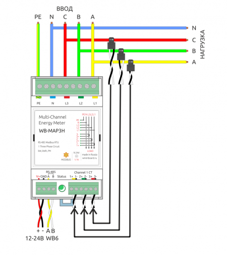 Подключение wiren board к 3 м фазам Zabbix + Wirenboard: мониторинг производства / Habr