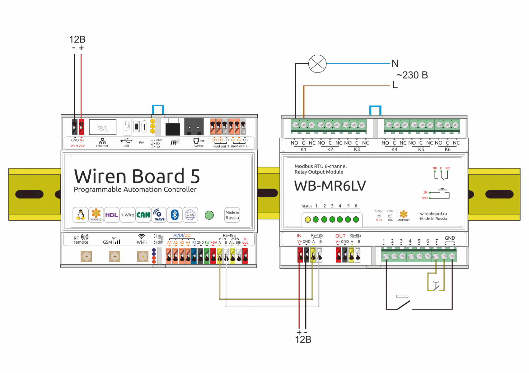 Подключение wiren board к 3 м фазам WB-MR3xV and WB-MR6xV Modbus Relay Modules english - Wiren Board