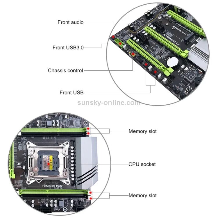 Подключение x79 к блоку питания X79T-2011 DDR3 Desktop Computer Mainboard, Support 2011 CPU - buy at the price o