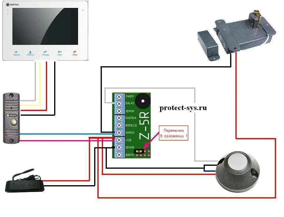 Подключение z5r к электромагнитному замку и считывателю Контроллер домофона z 5r схема