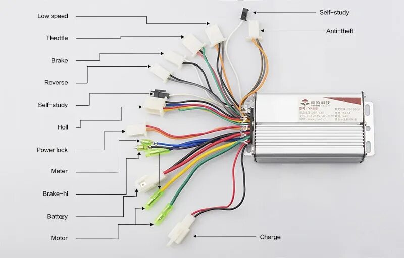 Подключение заднего фонаря электровелосипеда Yiyun Yk85s 36v 48v 250w 350w 16a 4 In 1 Brushless Motor Controller Electric Bik