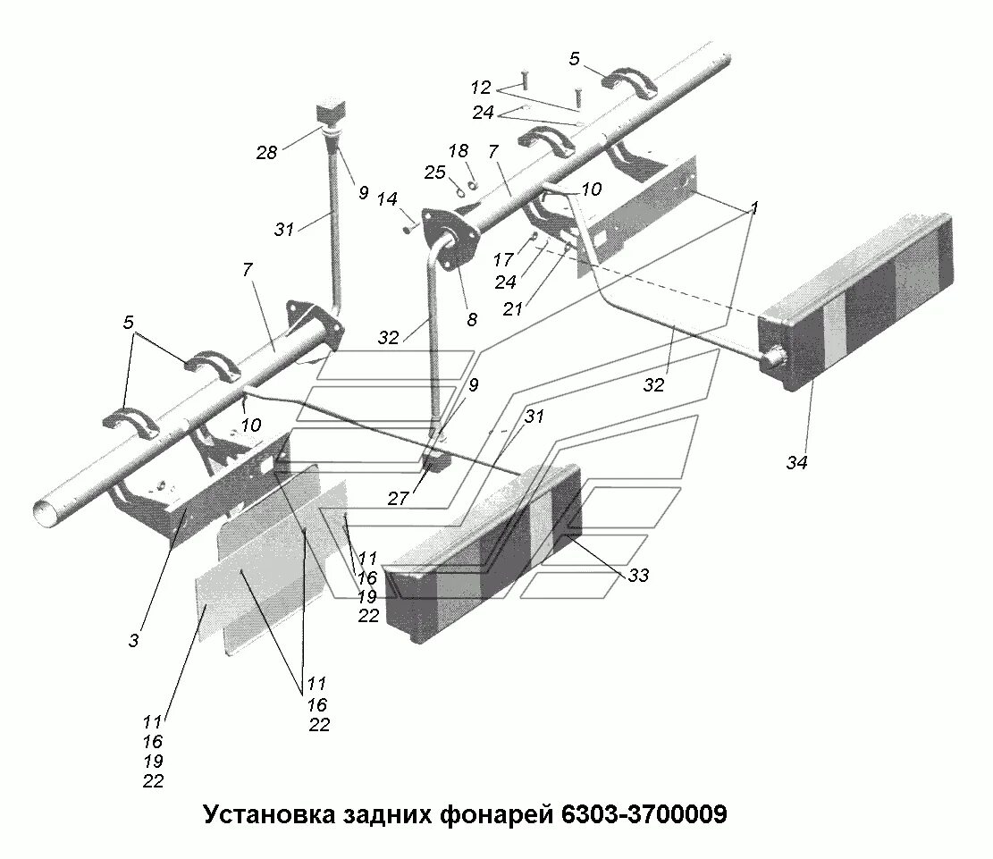 Подключение заднего фонаря маз ЭлектрооборудованиеУстановка задних фонарей 6303-3700009 МАЗ-631705, 631708 (Че