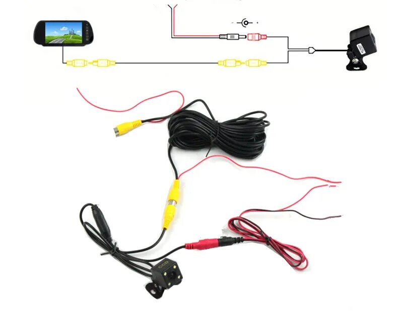 Подключение заднего видеорегистратора quality 7" LED Color Screen 7 inch Car Rearview Mirror Monitor connect to backup