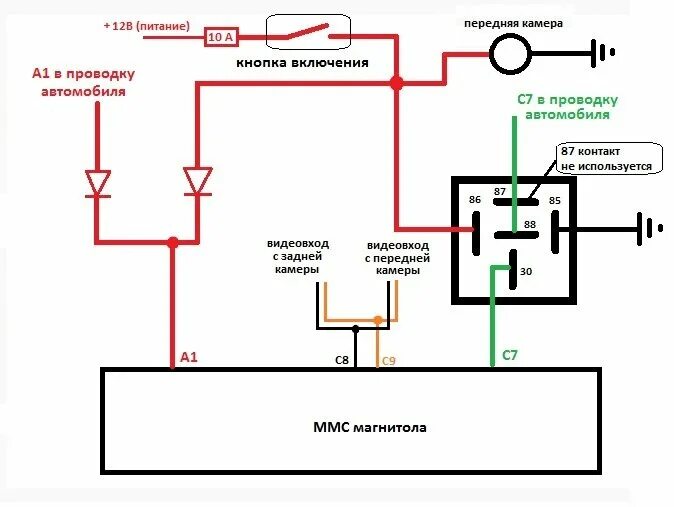 Подключение задней камеры через реле схема Установка и подключение камеры переднего вида на LADA