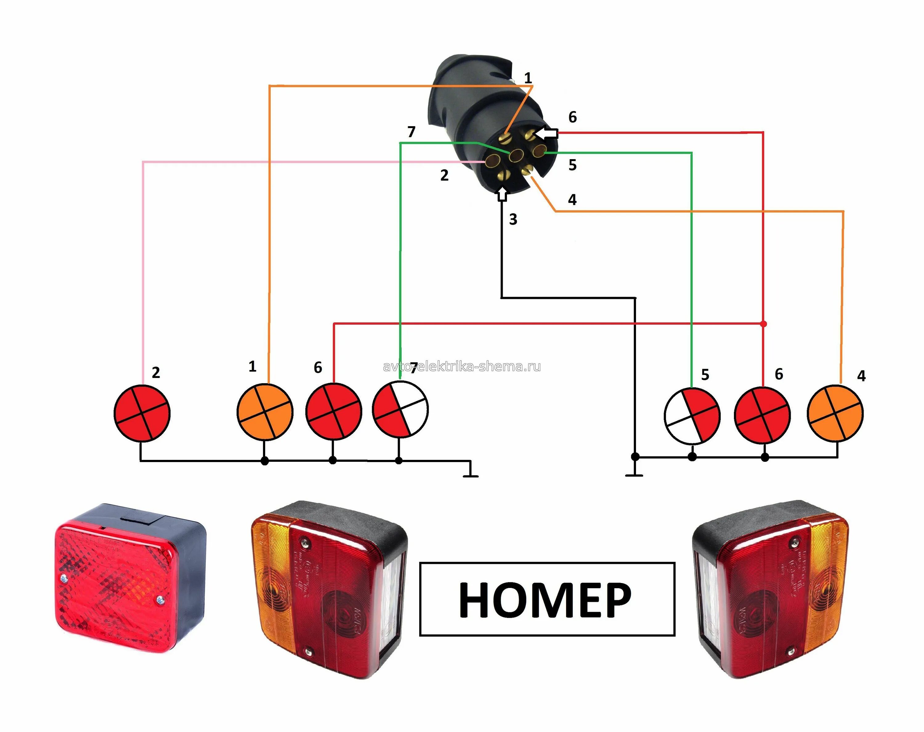Подключение задних фонарей Схема электрооборудования прицепа в 2024 г Прицепы, Автомобиль, Устройство