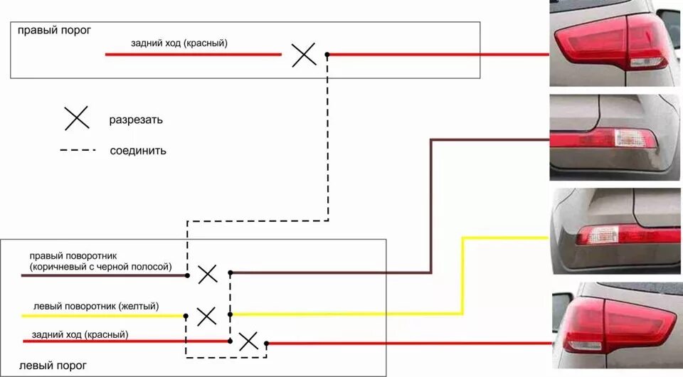 Подключение задних габаритов Поменял местами задний ход и поворотники - KIA Sportage (3G), 2 л, 2014 года ста