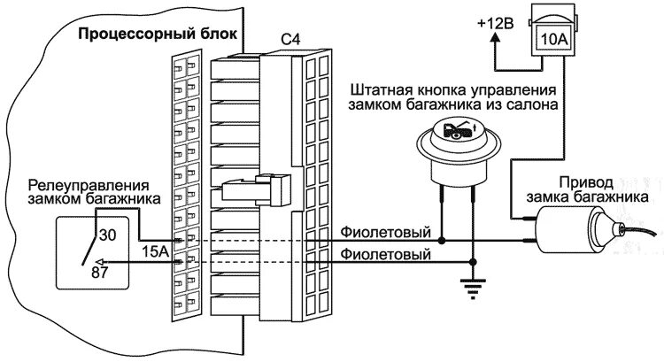 Подключение замка багажника гранта Схема подключения замка багажника лада гранта с электроприводом - Basanova.ru