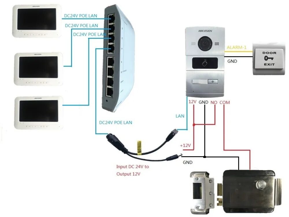 Подключение замка к домофону hikvision Wielojęzyczny Zestaw Domofonowy DS KV1102 1A DS KH1310 AL, IP Doorbell, IP Telef