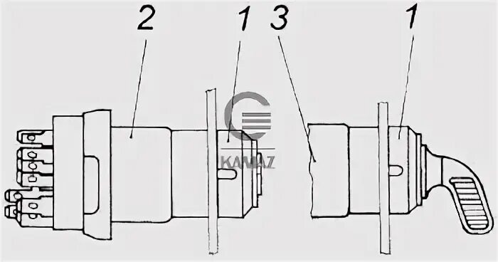Подключение замка камаз Установка выключателя приборов и стартера для автомобиля КАМАЗ 4326 (каталог 200