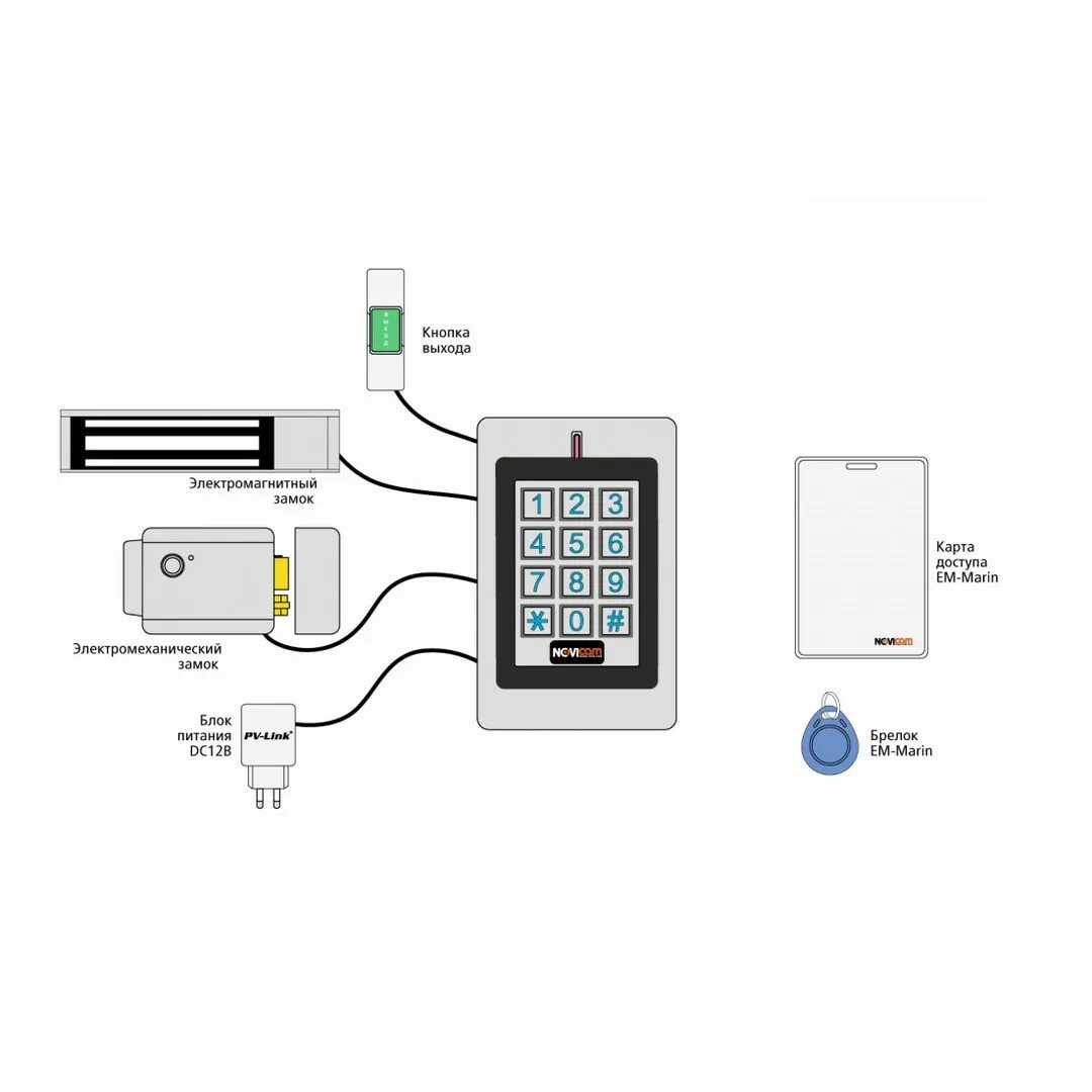 Подключение замка скуд Novicam SE210KW - купить автономный контроллер с считывателем карт и меток Em-Ma