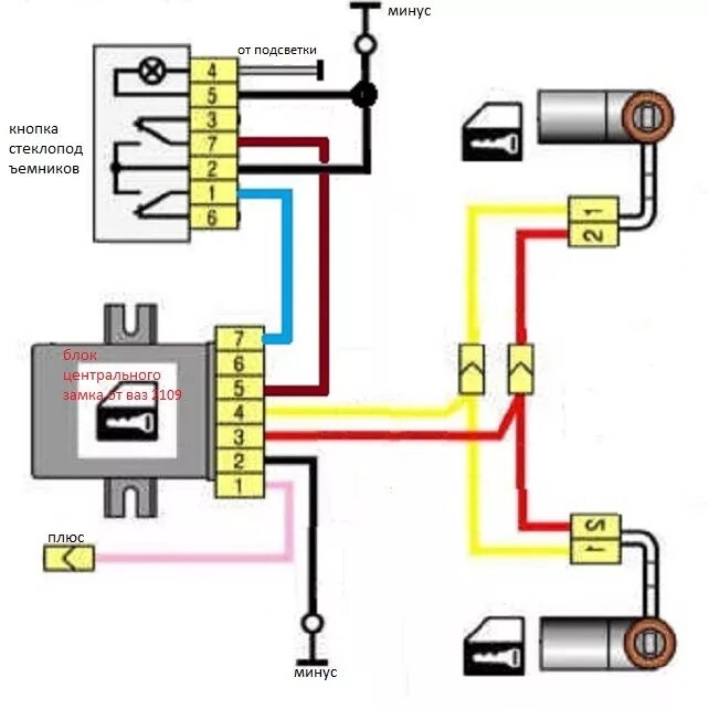 Подключение замка центрального замка ваз 2110 sss003 ➁➄ ✍ Центральный замок от ваз 2109 на задние двери 2107. - Lada 21074, 1,6 л, 20