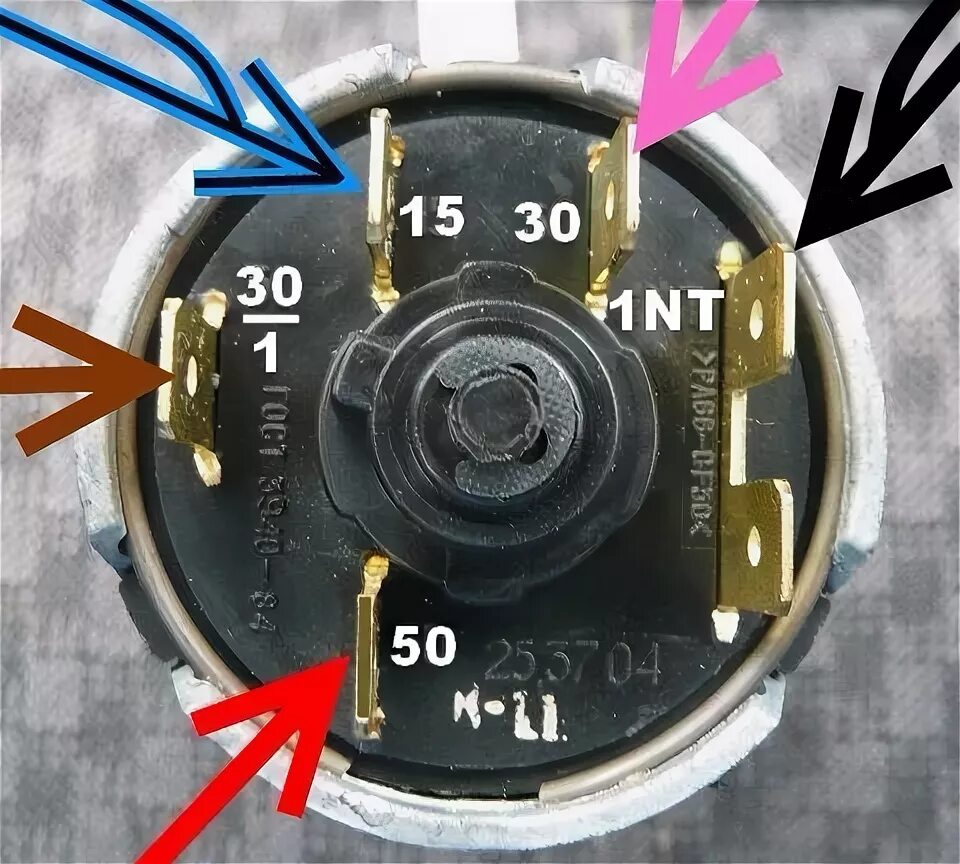 Распиновка замка зажигания ваз