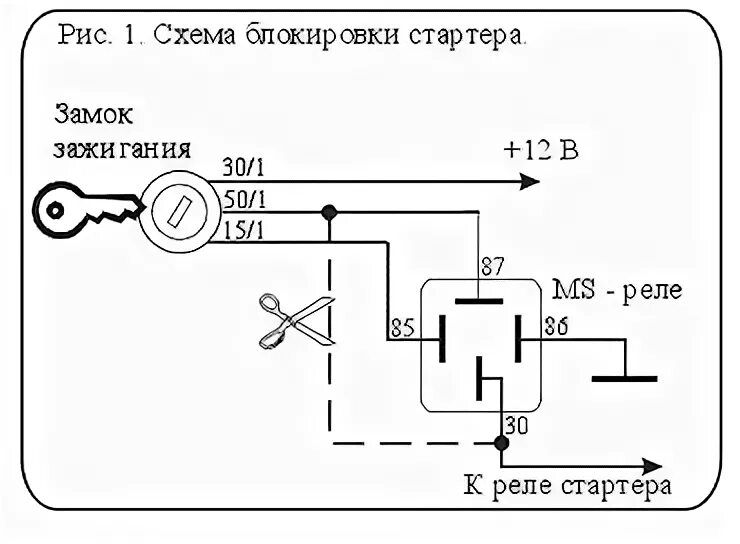 Подключение замка зажигания к стартеру Иммобилайзер MS-R. Инструкции.