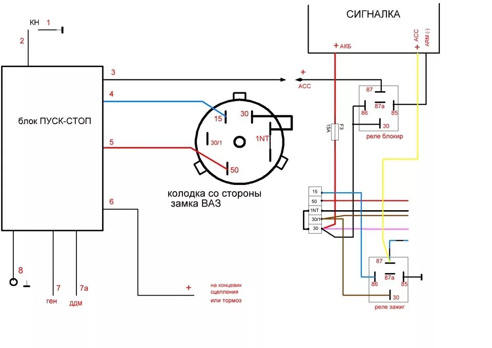Подключение замка зажигания камаз по цветам схемы для ПУСК-СТОП двигателя 1я часть эпопеи - Lada 11113 Ока, 0,7 л, 2000 года