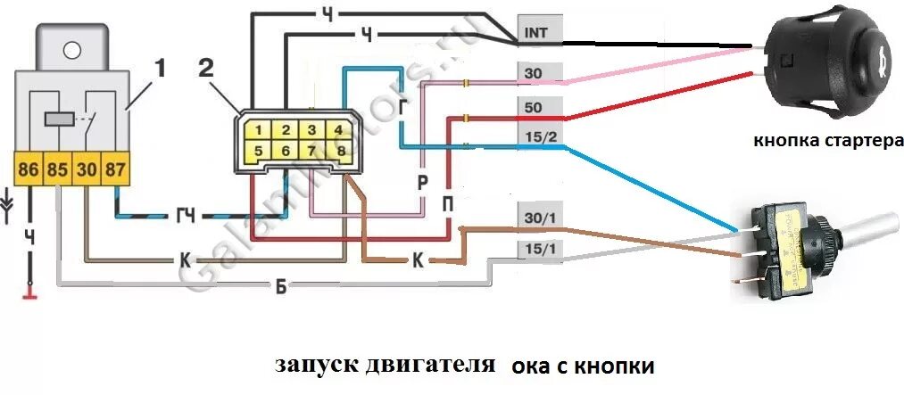 Подключение замка зажигания ока запуск двигателя ока с кнопки - DRIVE2