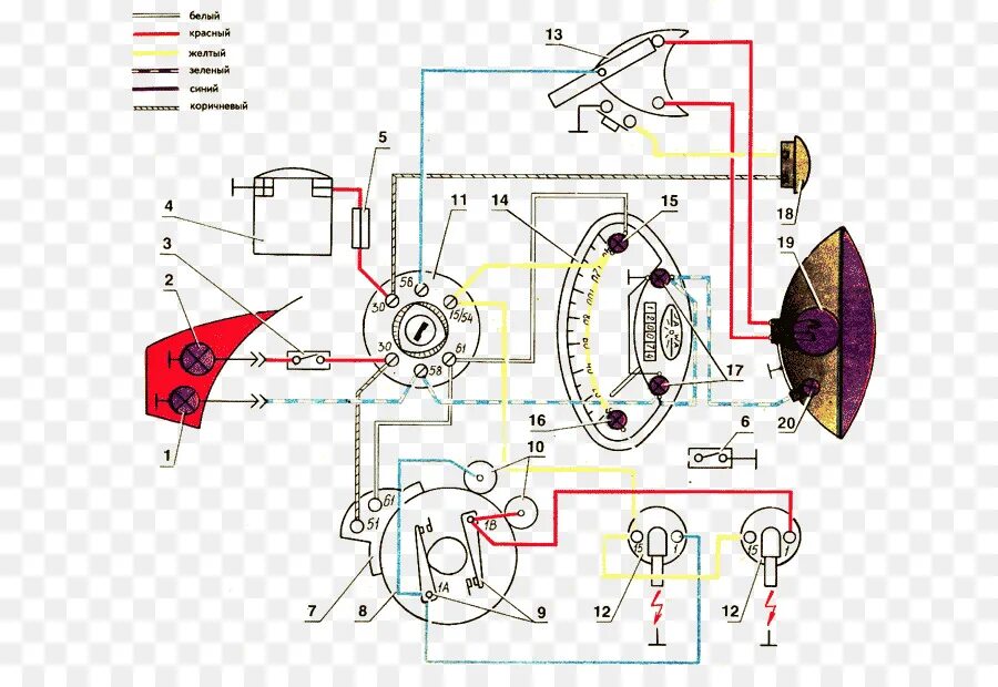 Подключение замка зажигания ява 634 Wiring Diagram - Electrical Wiring Diagram with Color Codes - CleanPNG / KissPNG