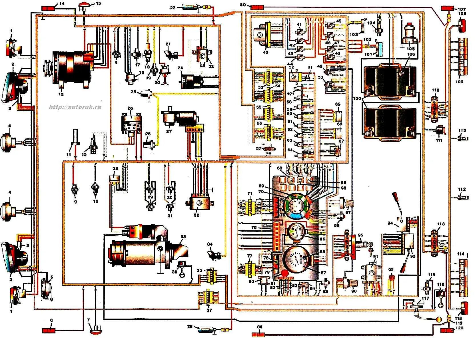 Подключение замка зил 130 Electrical diagram of ZIL-5301