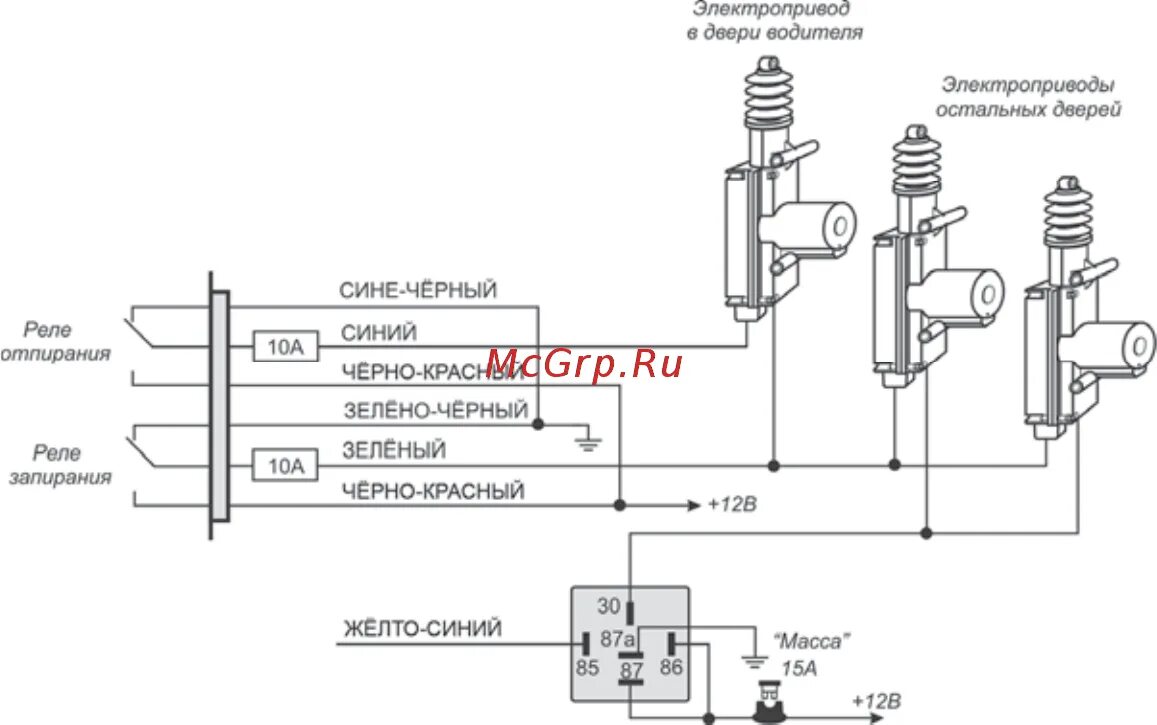 Подключение замков сигнализации KGB FX-8 Инструкция по установке онлайн 15/20 123709